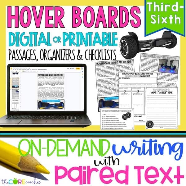 Hoverboard - Print Or Digital Paired Text Passages & Opinion Writing