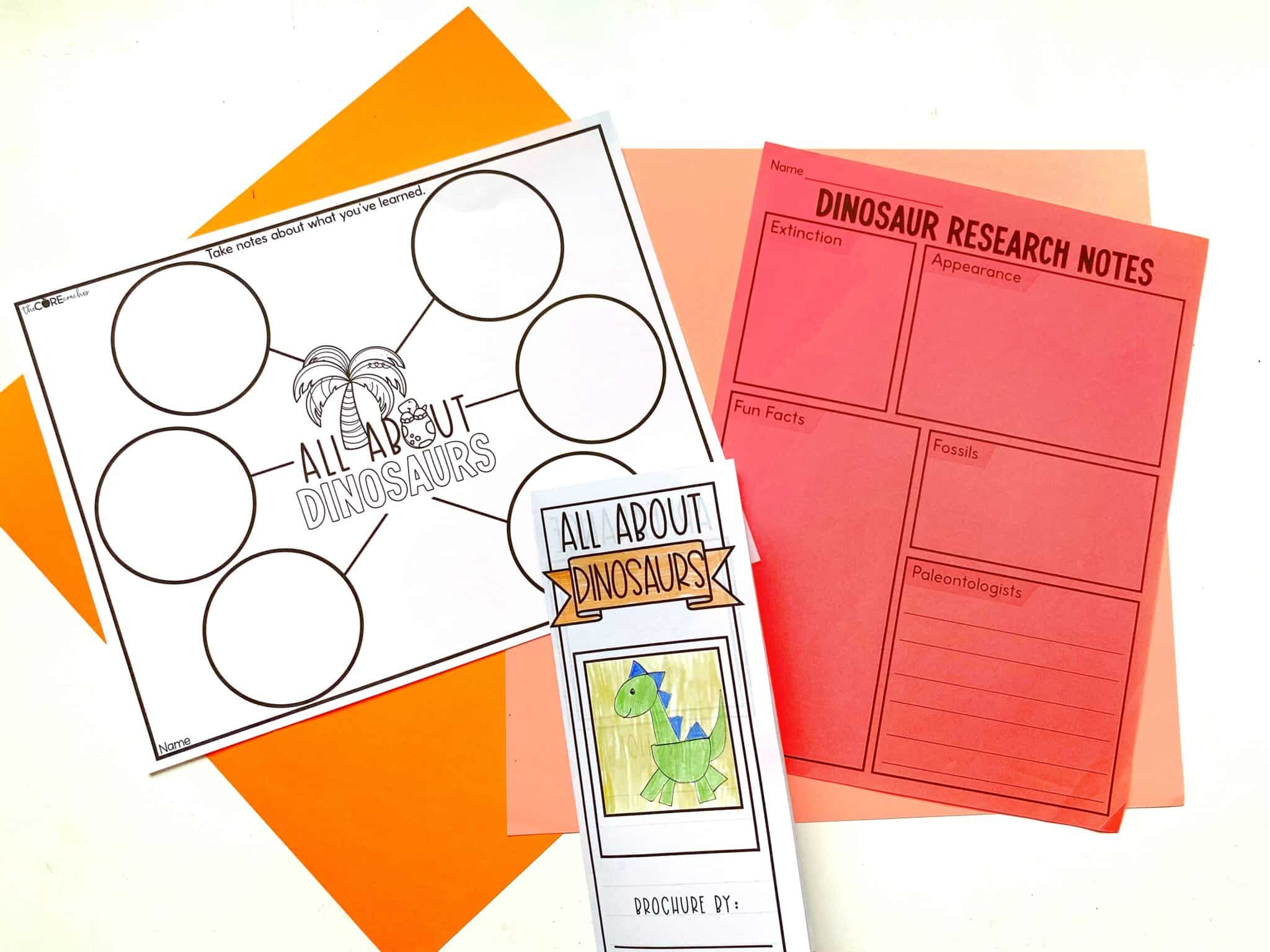 dinosaur learning activity writing